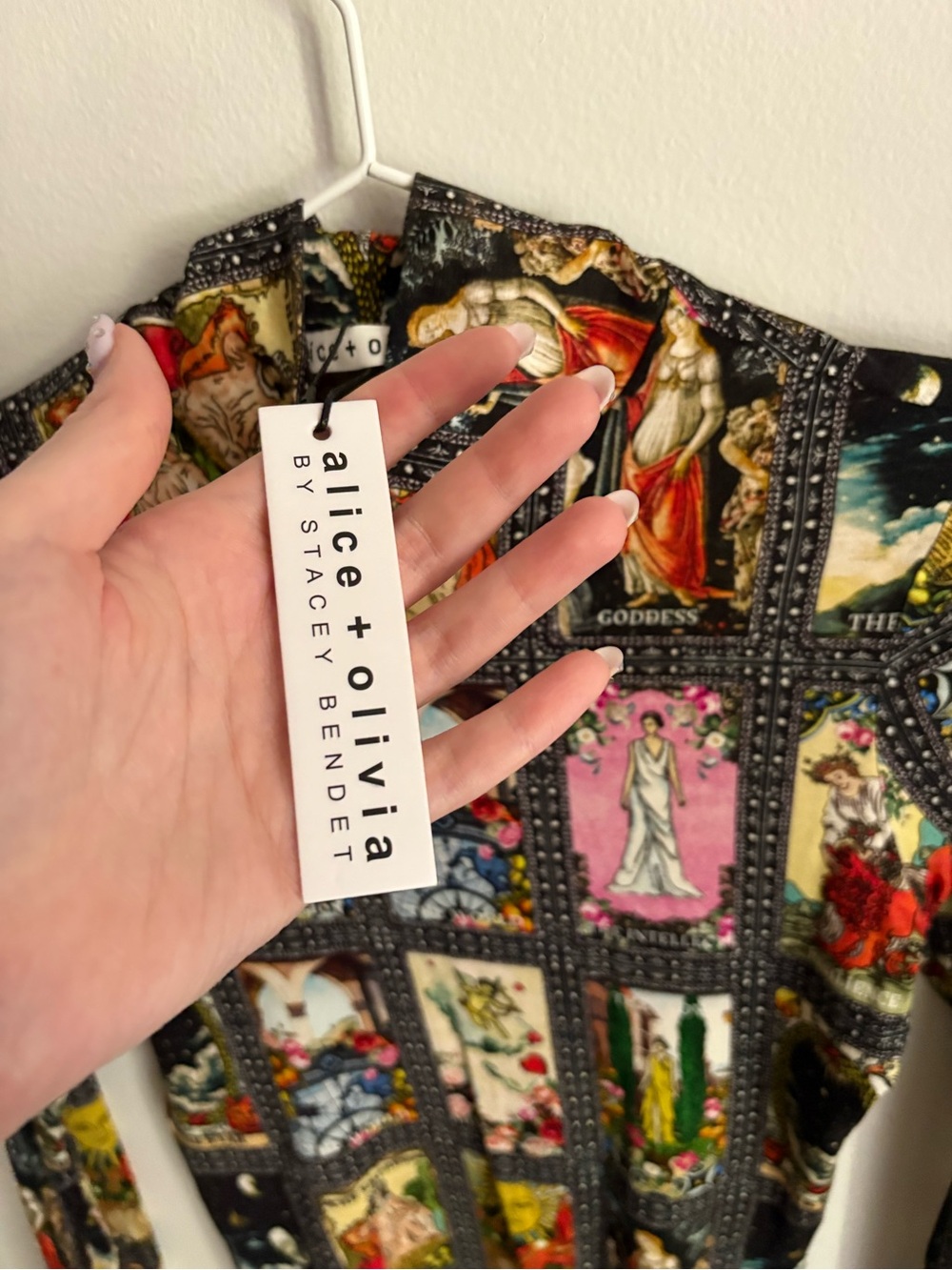Alice + Olivia Black Tarot Card Print Long Sleeve Top - Picture 5 of 5